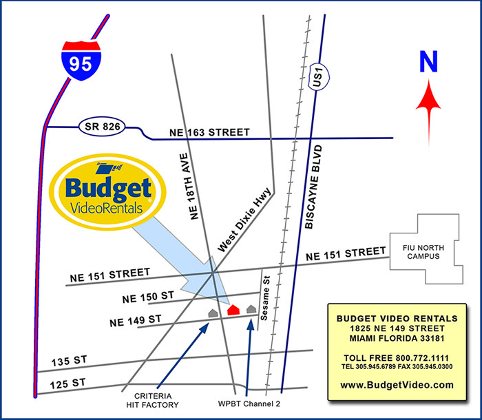 Map to Budget Video Rentals
